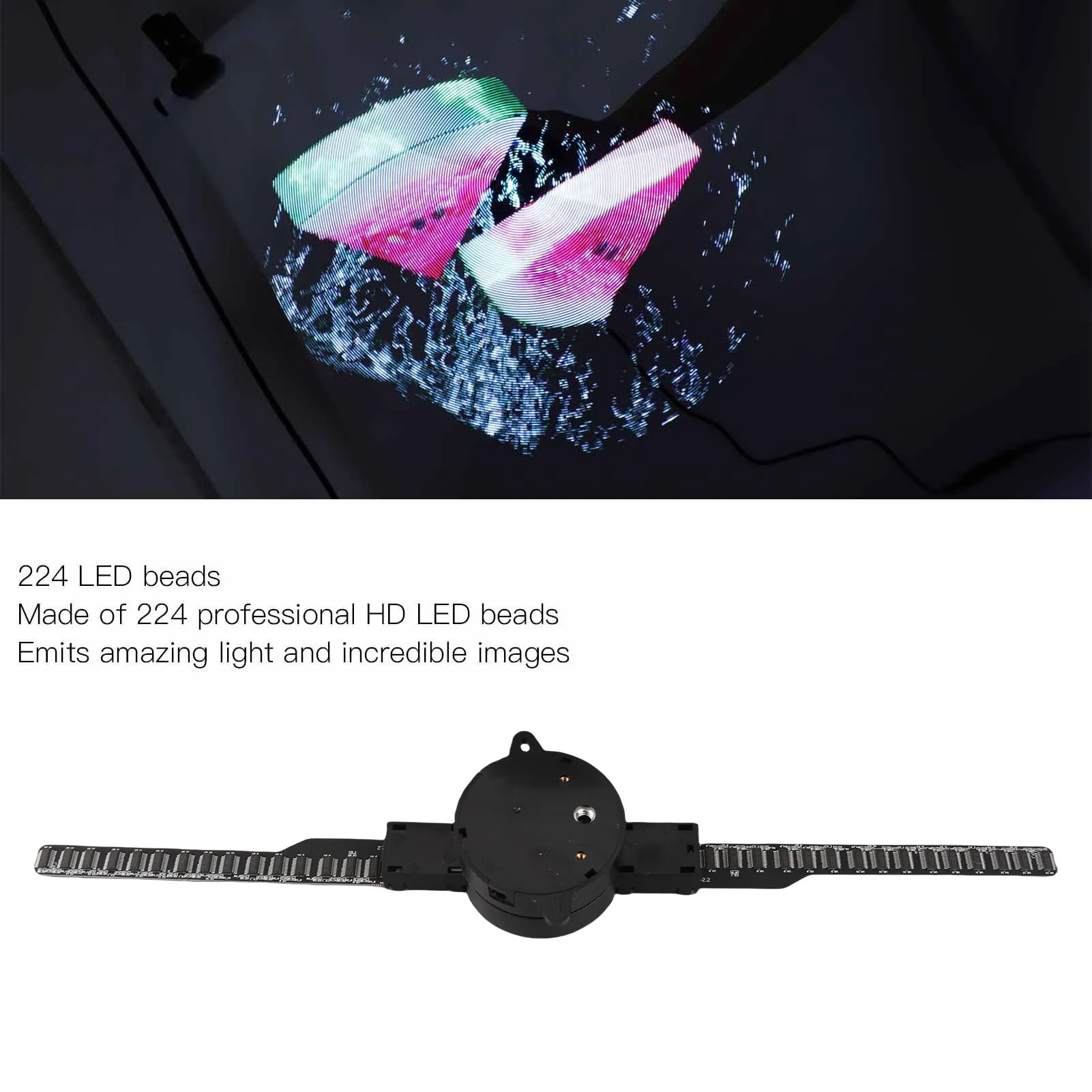 

3D-голографический вентилятор-проектор с 224 светодиодами, 2 лопастями, поддержкой Wi-Fi и приложения, 16,1 дюйма, для праздничных мероприятий и демонстраций