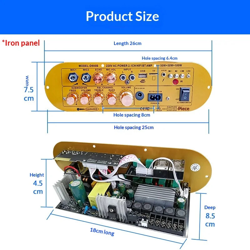 Picture 3: SZM D900B Power Amplifier Board Dual-channel Bluetooth Power Amplifier Motherboard Subwoofer High Power 200W Audio Amplifier