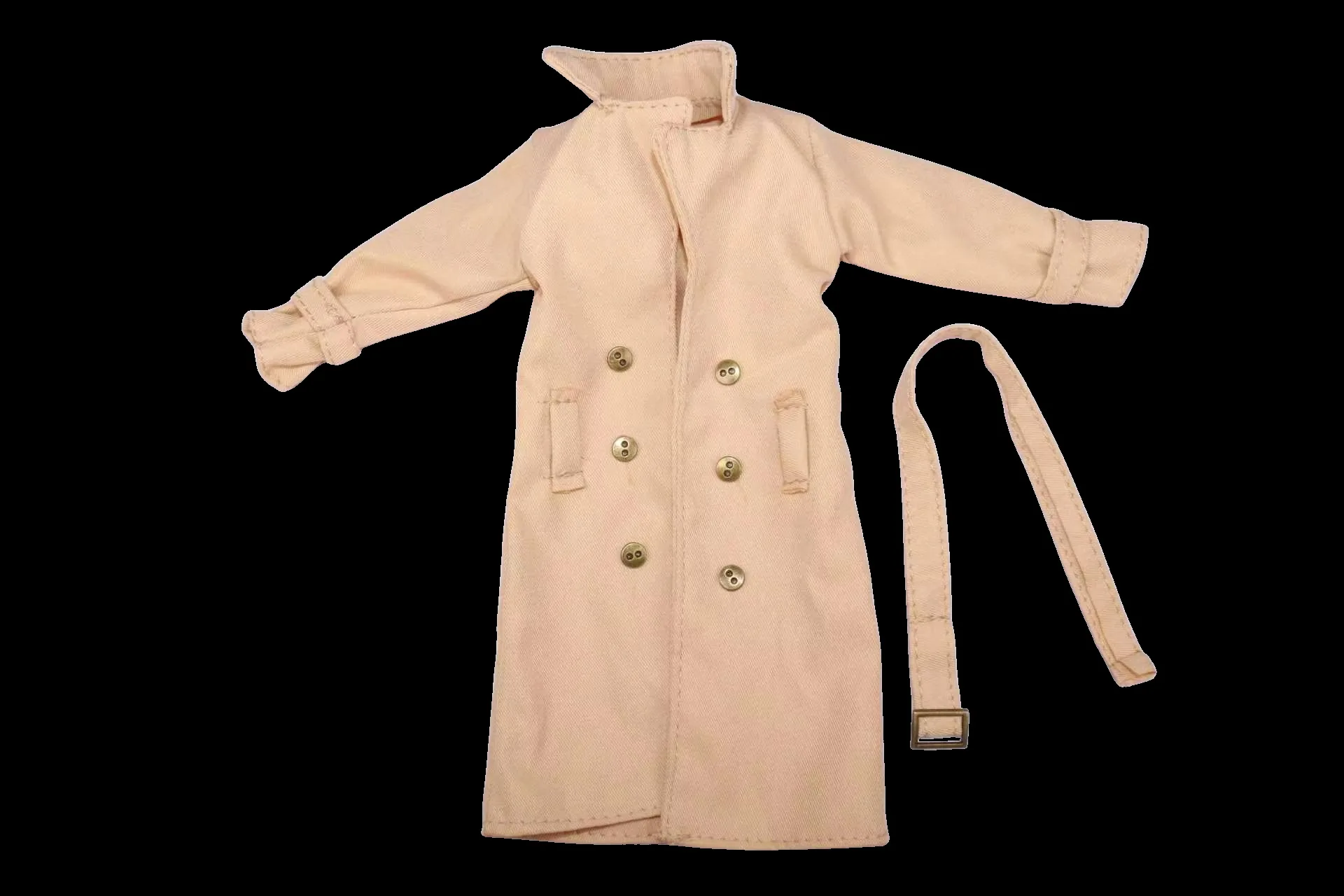 Long Trench Coat Outfit Set with Belt & Boots, Doll Clothes Accessories for 30cm BB FR Doll Dress Up Toy Parts