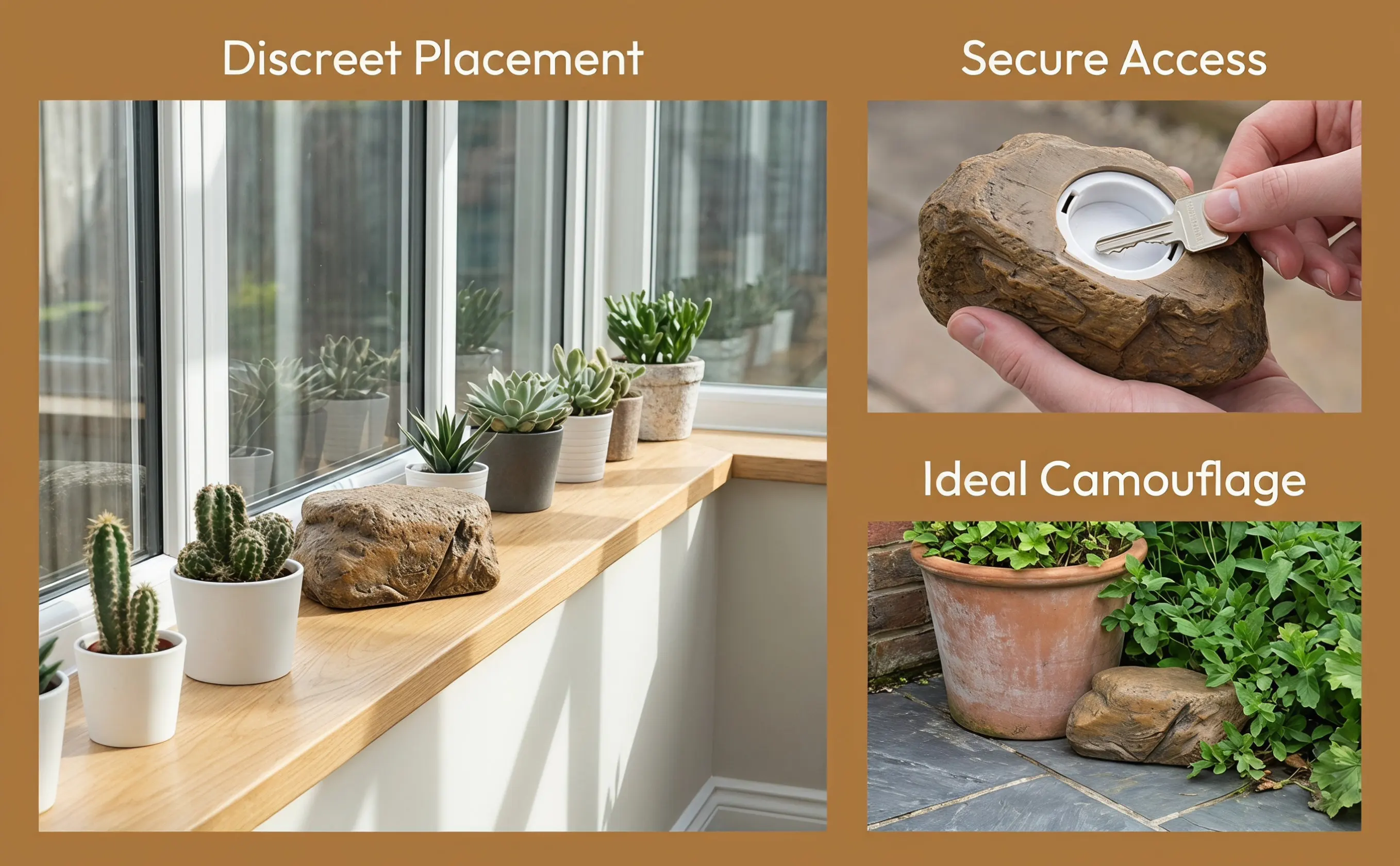Artificial Stone Key Hider Hidden Key Holder for Outside Garden Yard Outdoor Use Realistic Rock Design Secure Concealed Storage