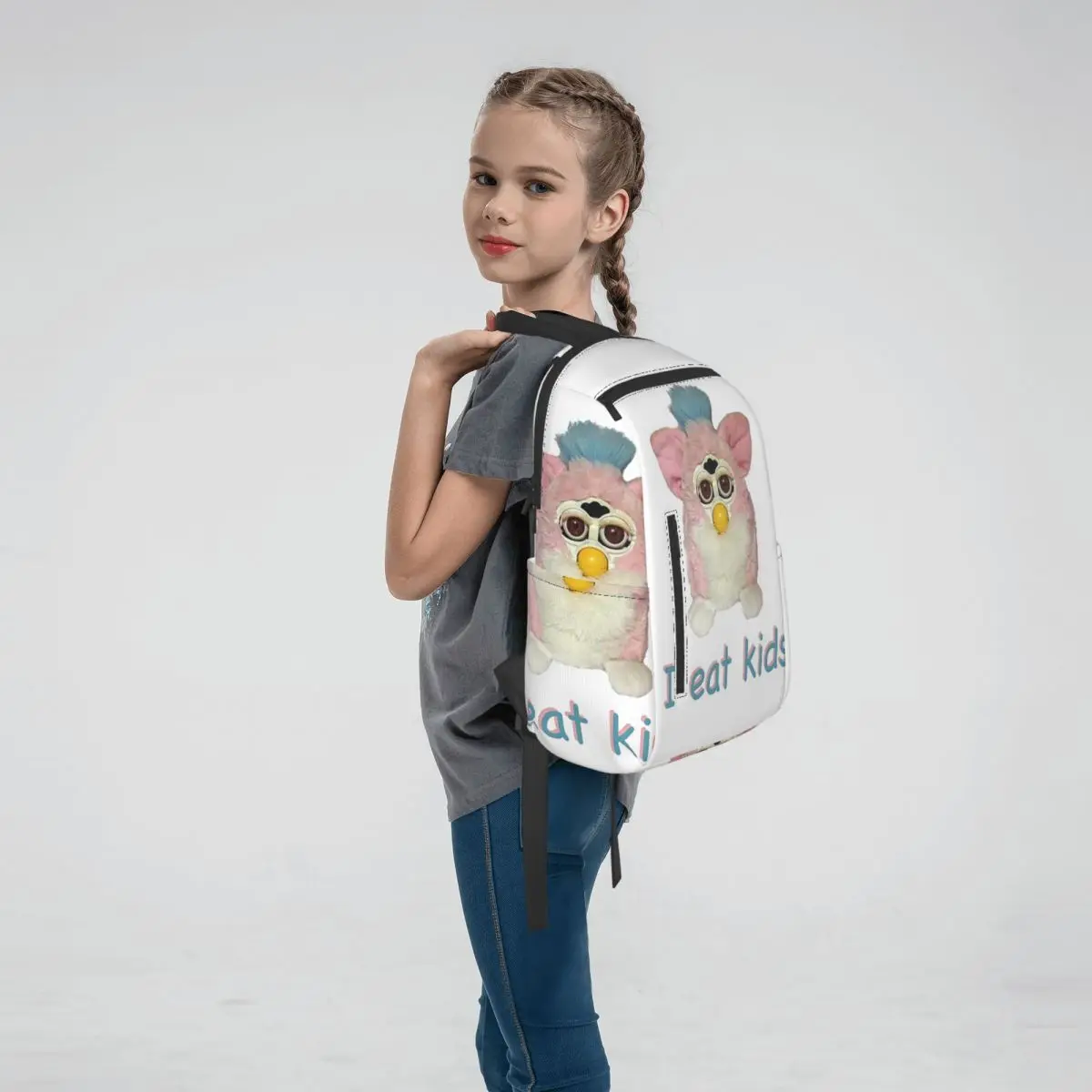 Furby I Eat Kids Backpack Daypack Boys Girls BookBag School Bag Shoulder Bags for Men Women