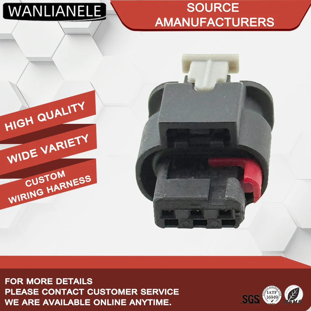 50 Sets 3 Pin Sealed Waterproof Female Automotive Electrical Plug Auto Connector Car Connector  1-1670917-5