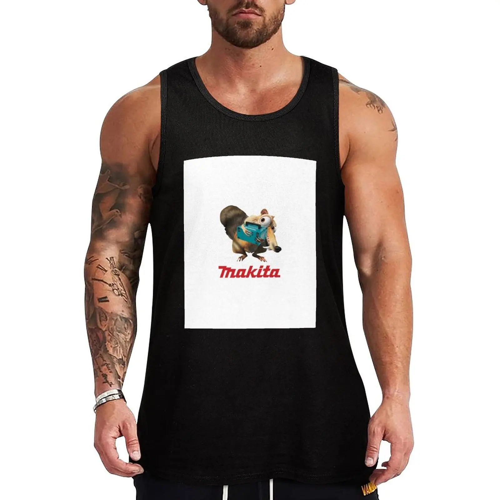 

Klassisches mit Makita-Logo Tank Top gym shirt men anime clothes Vests Men's fitness t-shirt