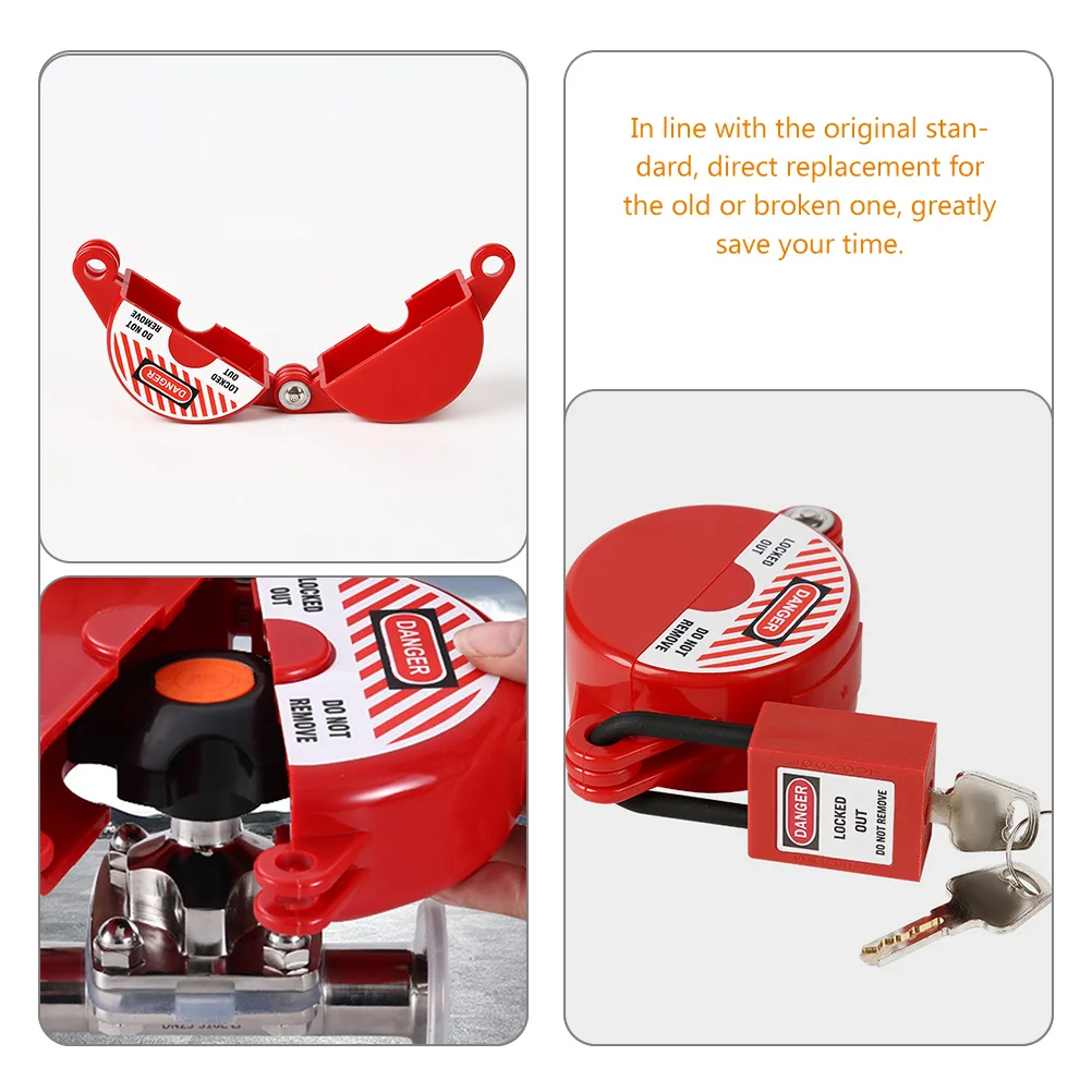 Outdoor Padlock Water Faucet Gas Valve Lockout Device Hose Bib Spigot Red Handle Gate