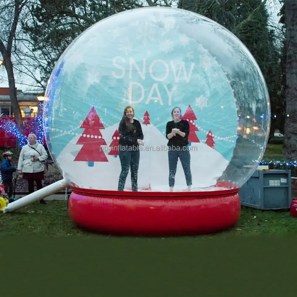 Large Christmas Promotion PVC Snow Globe Giant Inflatable Custom Snow Globe Photo Booth Ornaments Ball For Advertising