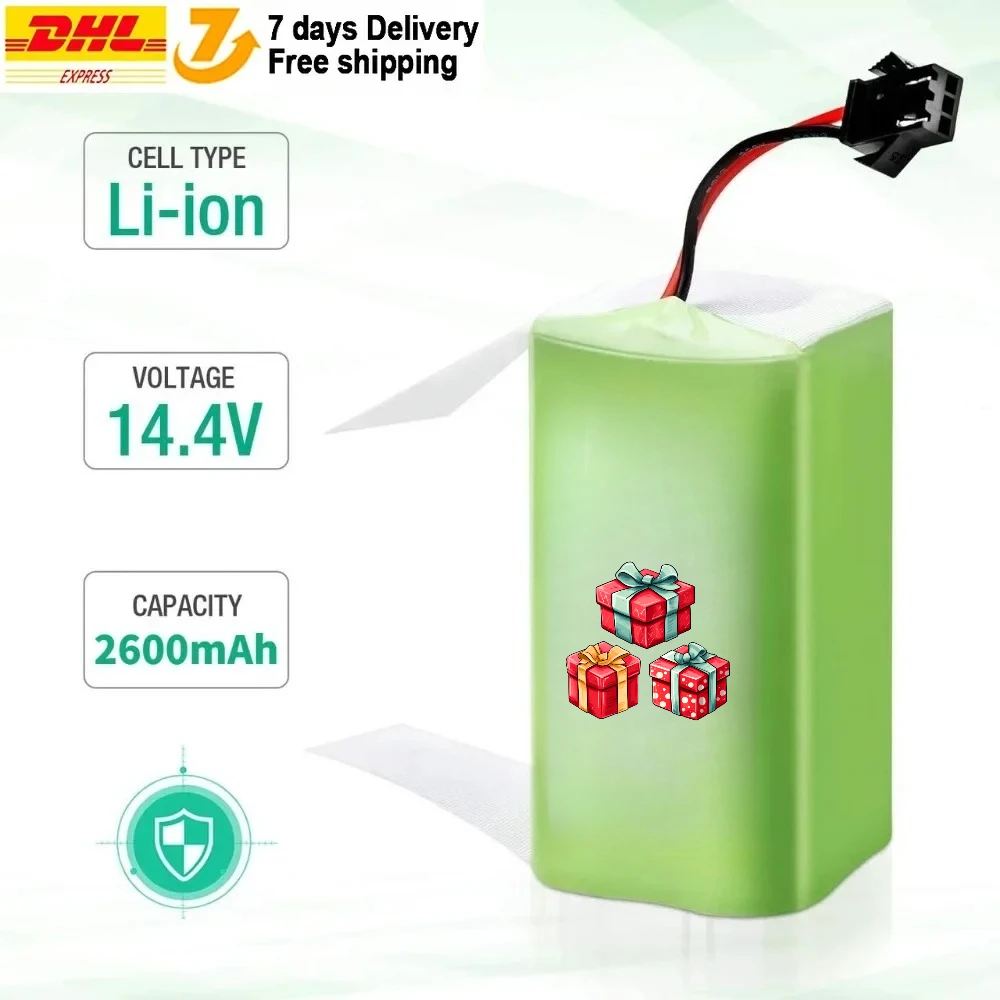 Long Runtime 14.4V Replacement Battery for Conga 990 1090 1790, Deebot N79S, Robovac 11, Tesvor X500 Robot Cleaner Accessories
