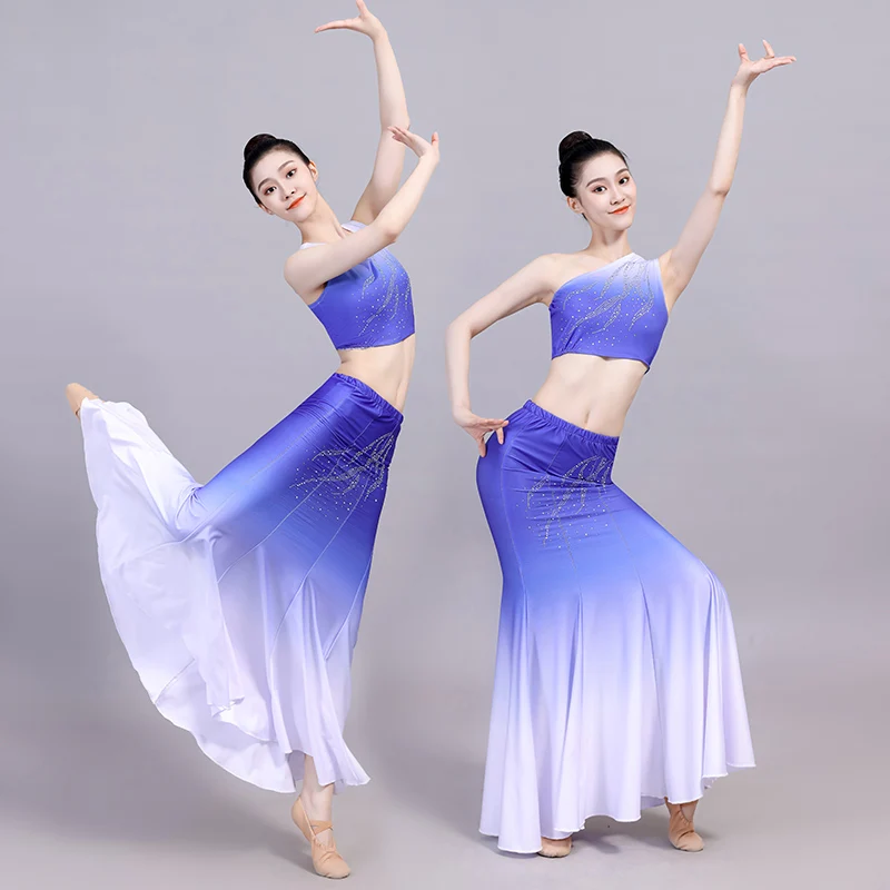 Adult Woman Dai Dance Costume Wrap Hip Peacock Dance Dress Fishtail National Hmong Dancing Clothing Festival Performance Outfit