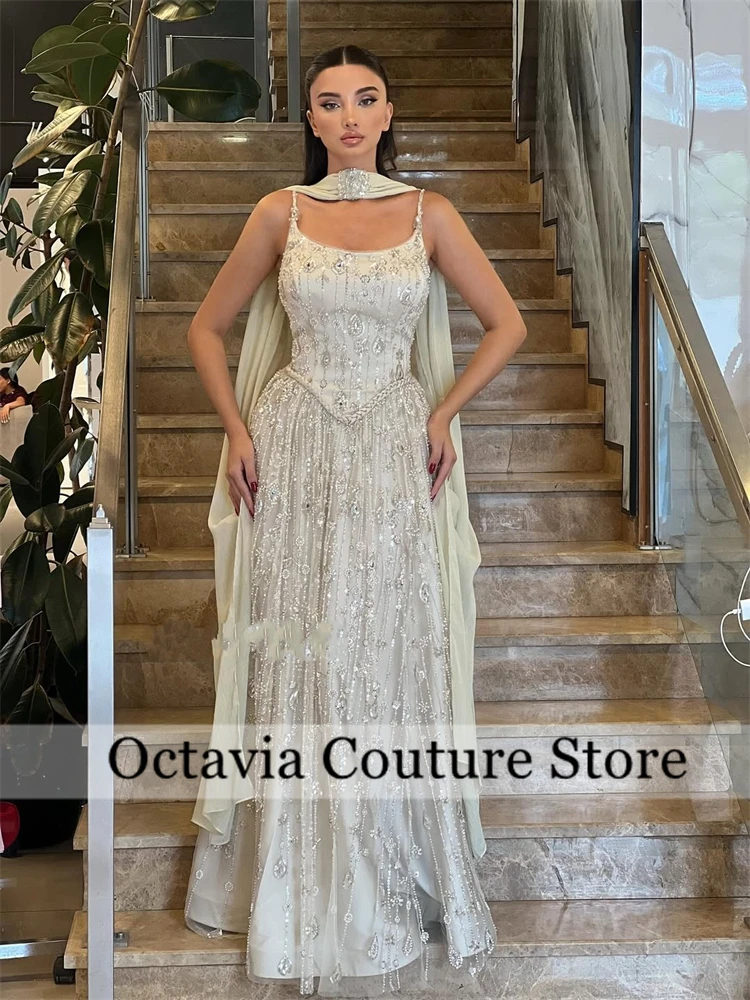 Charmeuse personnalisée paillettes scintillantes Spaghetti sangle a-ligne robes longues sur mesure Occasion femmes luxe robe de soirée