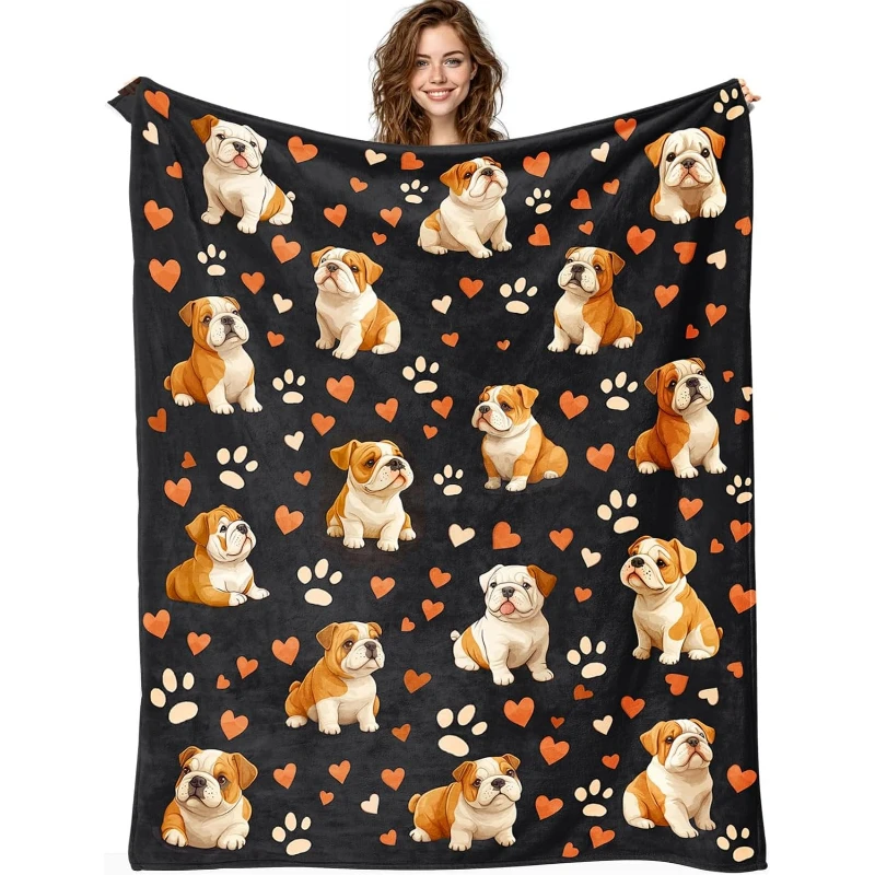 Wood Grain Paw Bone Pattern Print Throw Blanket,soft,couch,patio lounge,reading nook,ideal for laid-back afternoons, present