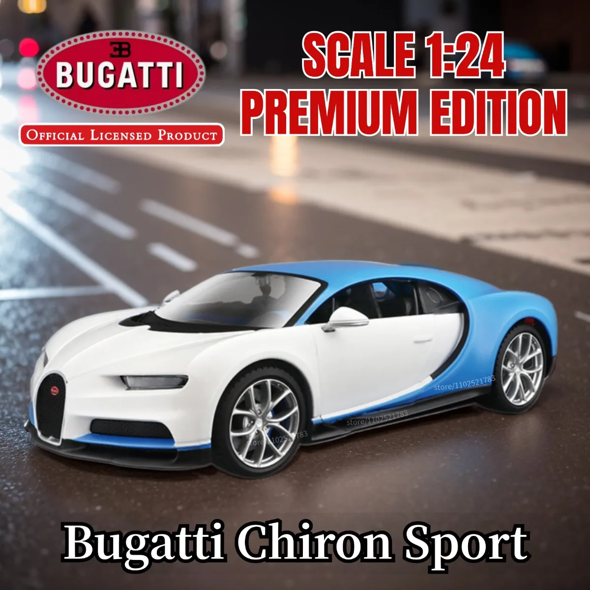 Maisto 1:24 Bugatti Chiron Replica Authnetic Dream Car Model Scale VW Porsche Miniature Toy - Perfect Gift for Car Enthusiasts