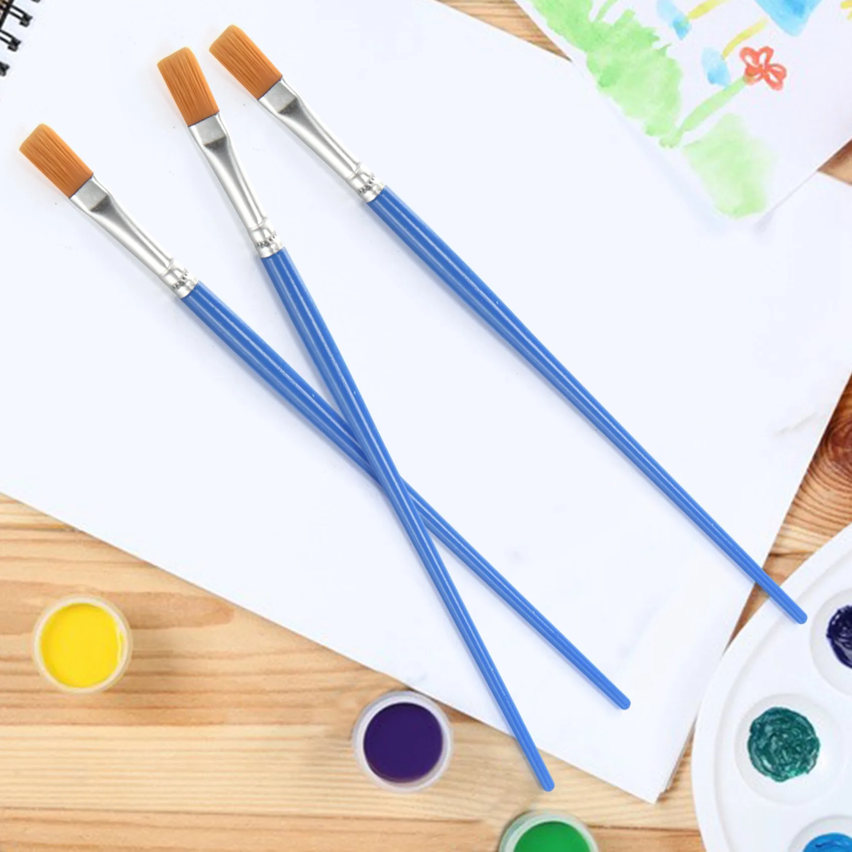 Pinceaux Plats pour Peinture Fine Art, Petit Pinceau en Vrac pour Peinture Tative, Pinceaux en Nylon, Interconnexion à l'Huile Acrylique, 100 Pièces