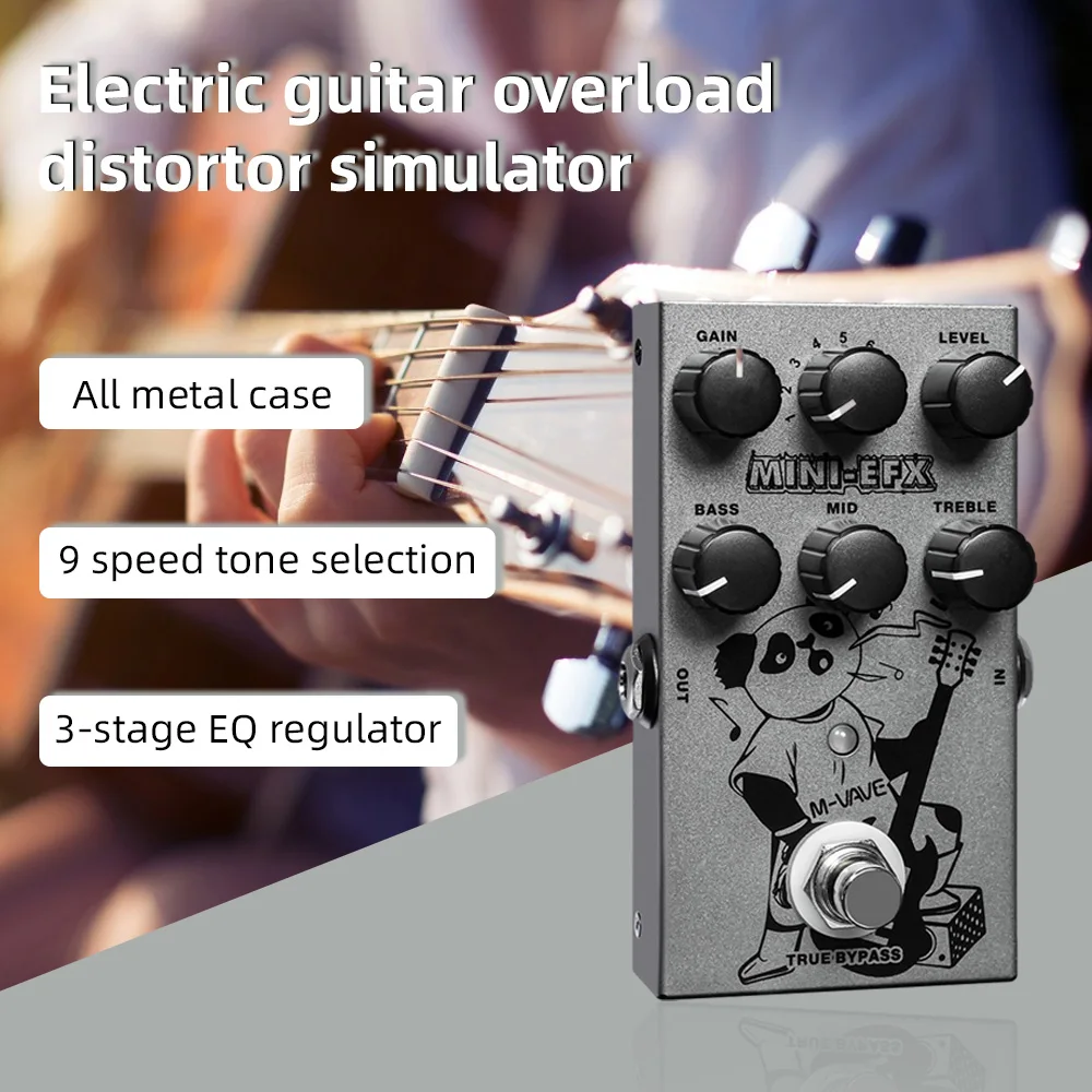 M-VAVE Electric Effects Pedal Heavy Metal Electric Guitar Overload Distortion Effector 3section EQ Adjuster British Guitar Pedal