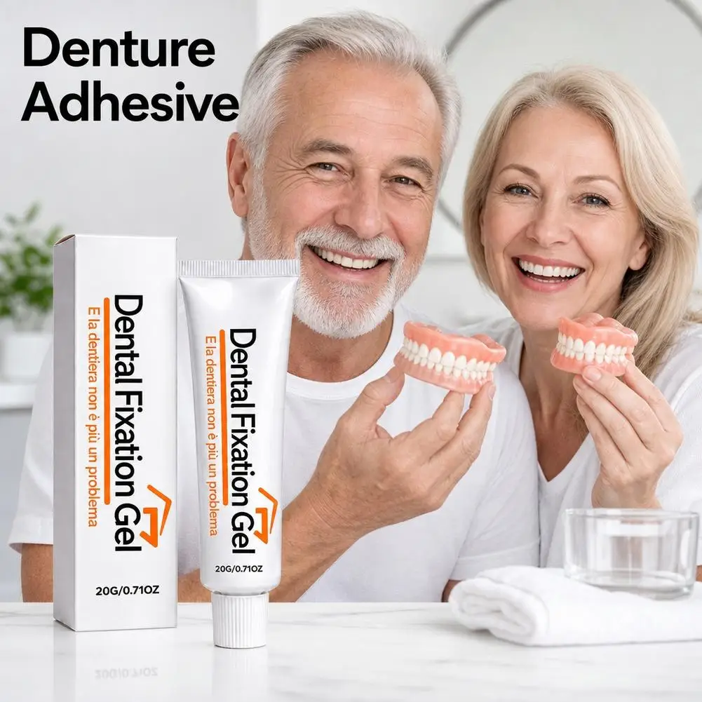 Dental Fixation Gel Firm Hold Denture Adhesive Gel 20ml Comfortable Stable Fixing Cream For Denture LongLasting Secure Grip