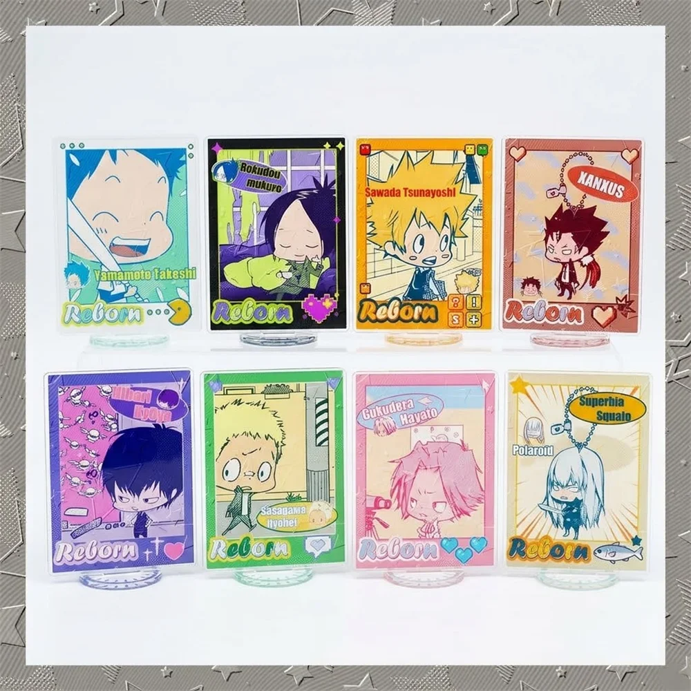10CM HITMAN REBORN Acrylic Keychain Stand Model Cosplay Characters Ornament Accessories Goods Collection birthday fansGifts