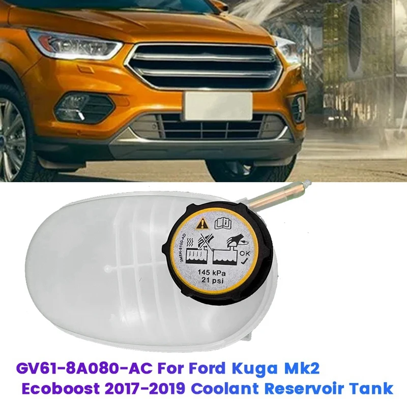 Car Radiator Coolant Expansion Tank Assembly GV61-8A080-AC For Ford Kuga Mk2 Ecoboost 2017-2019 Coolant Reservoir Tank