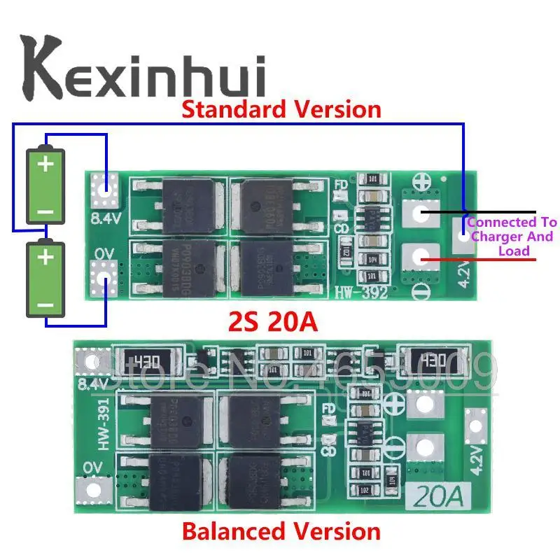 2S 20A 7,4 V 8,4 V 18650 tablica zabezpieczająca baterię litową/płytka BMS standard/balance