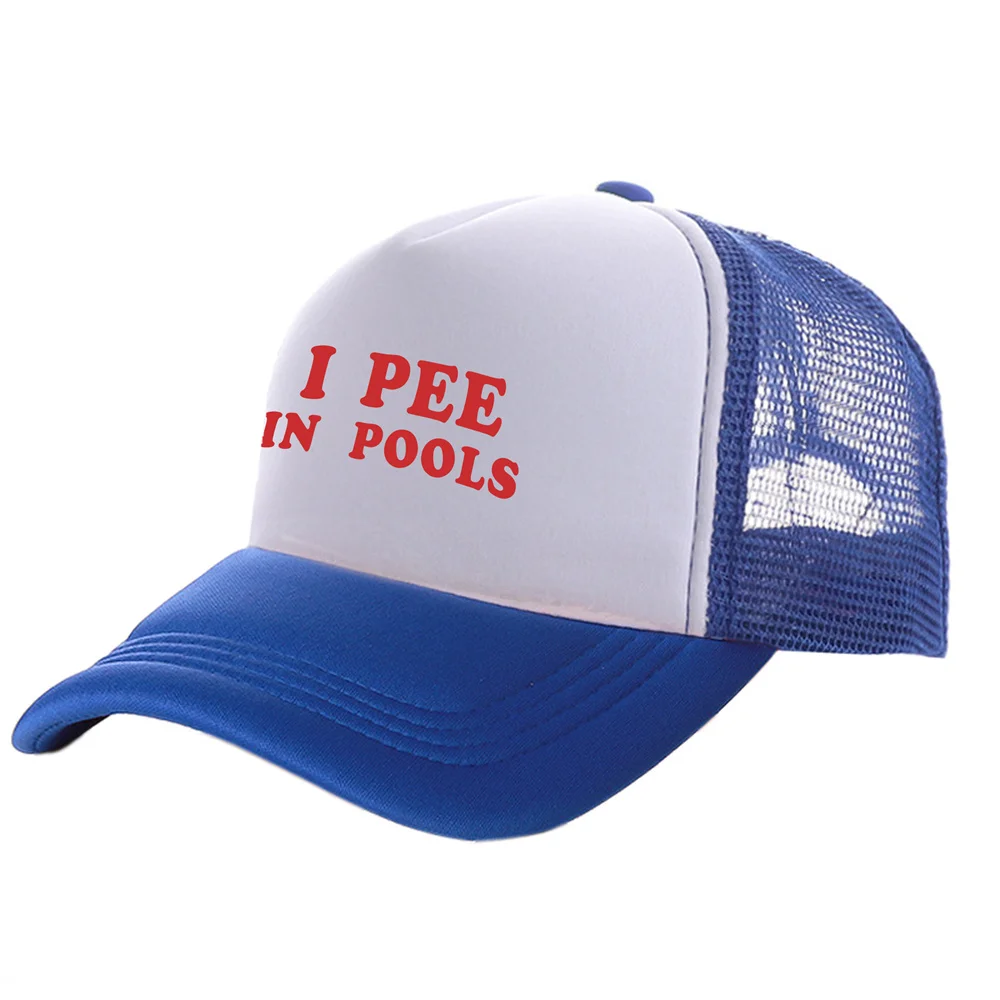 I Pee in Pools Trucker Cap Men Funny Baseball Cap Cool Summer Unisex Mesh Net Caps MZ-503