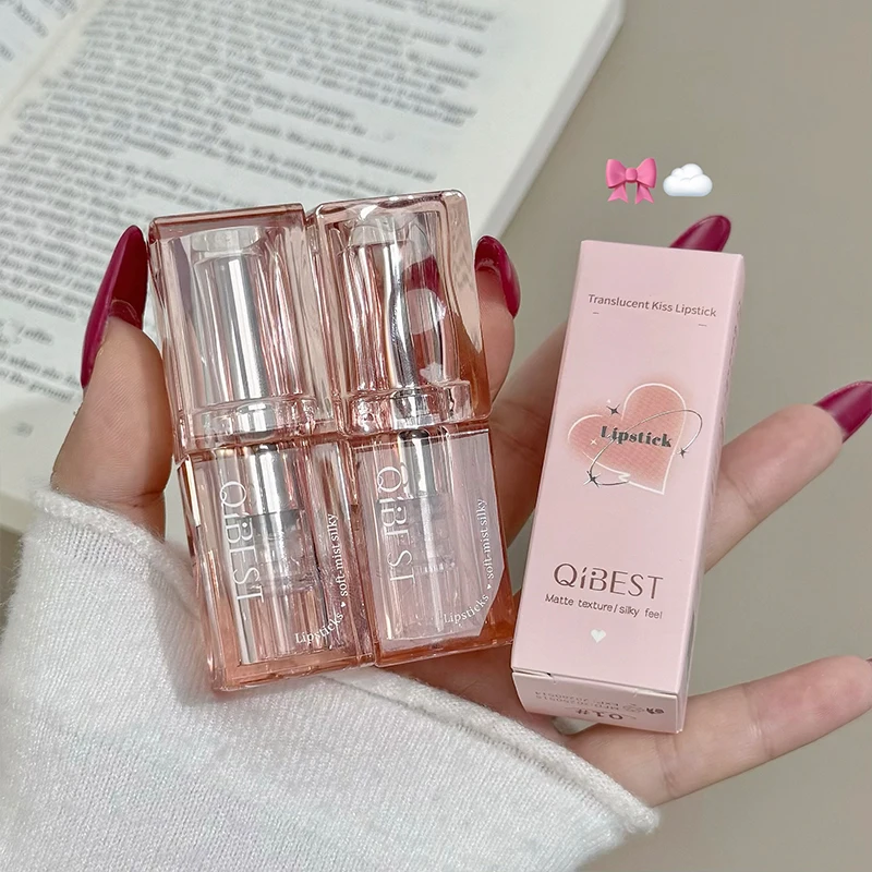 QIBEST Miękka Mousse w Płynie - Pomadka do Ust, Aksamitny Mat, Makijaż, Nie Klei Się, Lip Mud, Koreański Kosmetyk, Trwały Tint do Ust