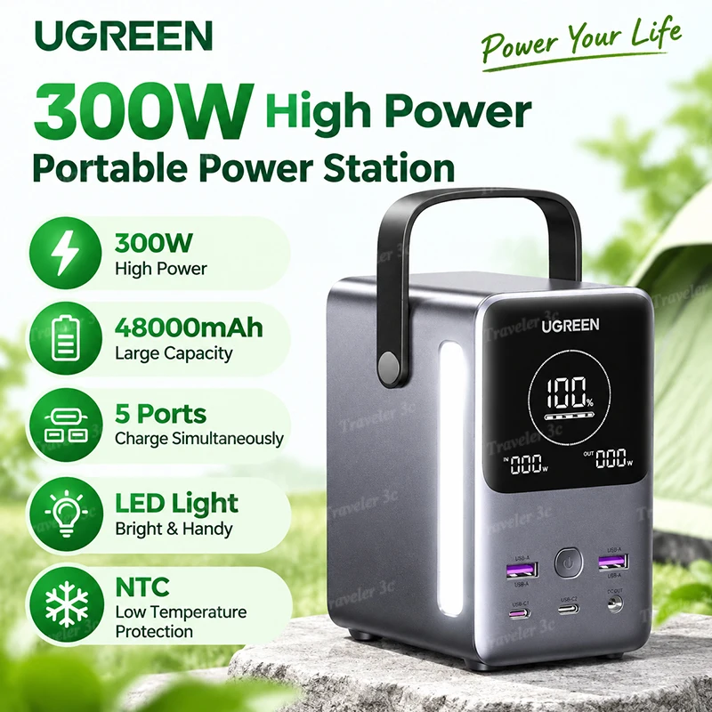 Hot Sales Ugreen PB770 140W Fast Charging Power Bank 48000MAH Large capacity battery Outdoor power bank With LED Lighting