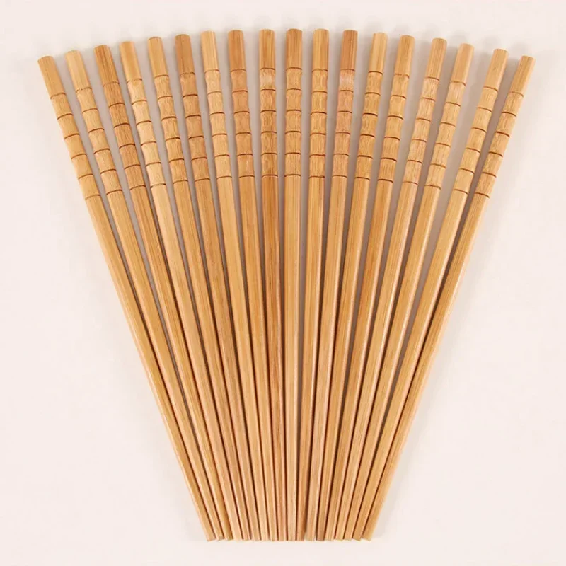 1 Pair Pure Handmadel Natural Bamboo Wood Chopsticks Healthy Chinese Carbonization Chop Sticks Reusable Bamboo Joint Chopstick