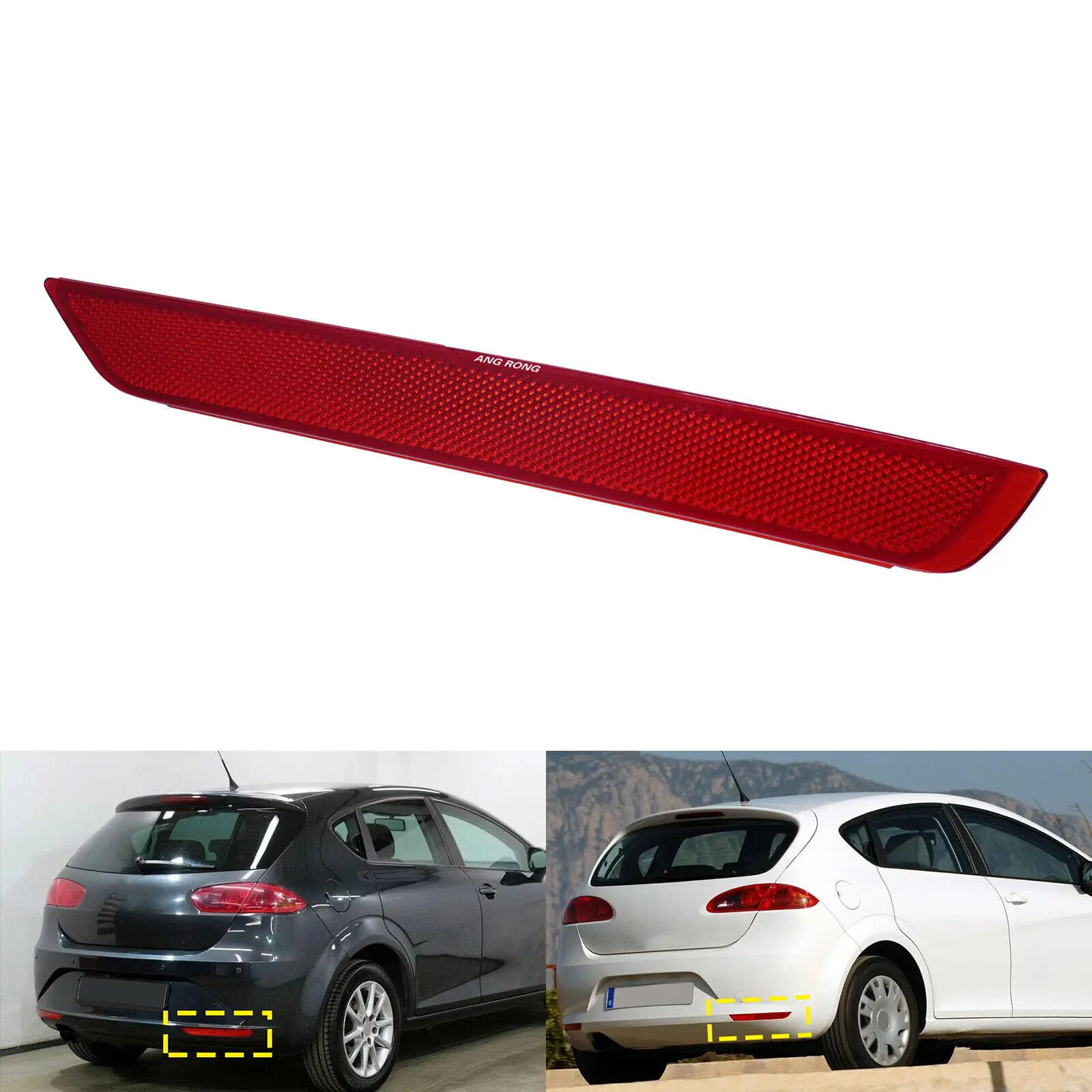 Red Rear Bumper Reflector Light Lens Assembly Right For 2009-2012 Seat Leon 1P1