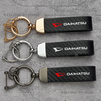 Carbon Fiber For Daihatsu Sirion Feroza Terios Storia Rocky Sigra Mira Emblem Fashion Leather Keychain Men Women Car Key Ring