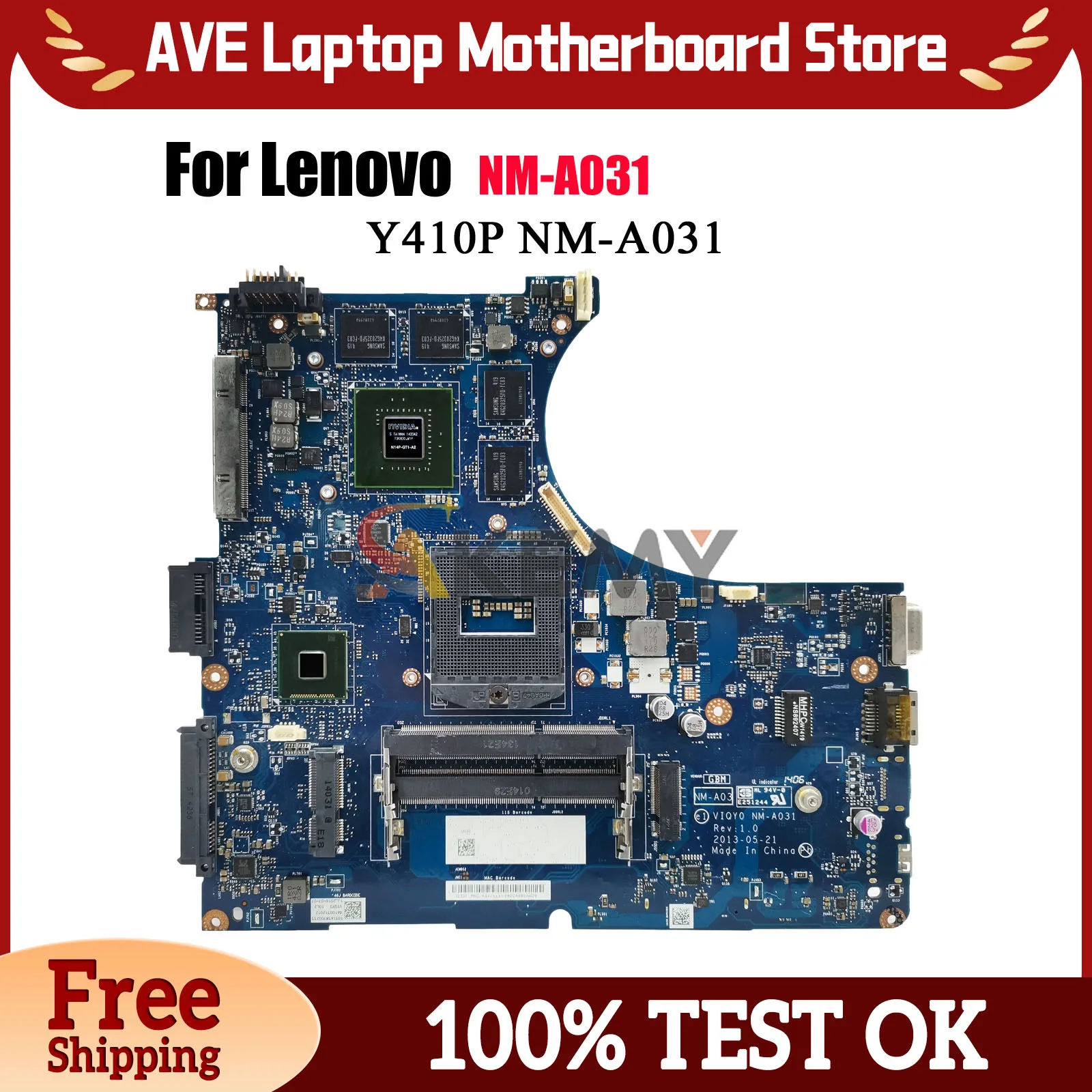 

NM-A031 для Lenovo Ideapad Y410P, материнская плата для ноутбука с GT755M, 2 ГБ DDR3, 100% полностью протестирована