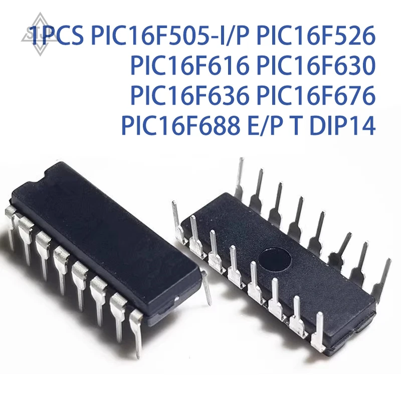 1PCS PIC16F505-I/P PIC16F526 PIC16F616 PIC16F630 PIC16F636 PIC16F676 PIC16F688 E/P T DIP14