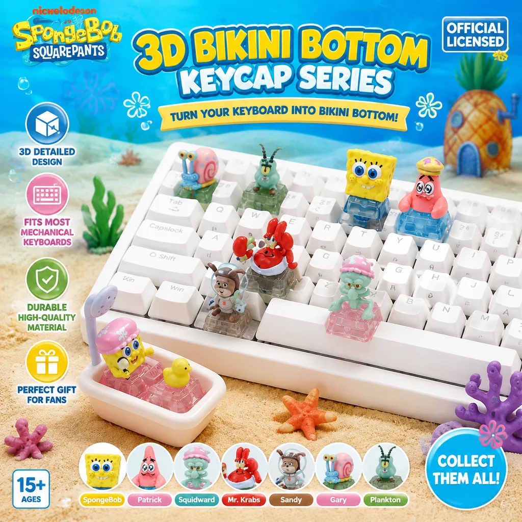 Super Spaßige Anime-Charakter-Tastenkappen-Blindbox, 3D-Tastenkappen mit Lichtdurchlässigkeit, Dekorationen zum Aufhängen, Sammlerstücke und Fangeschenke