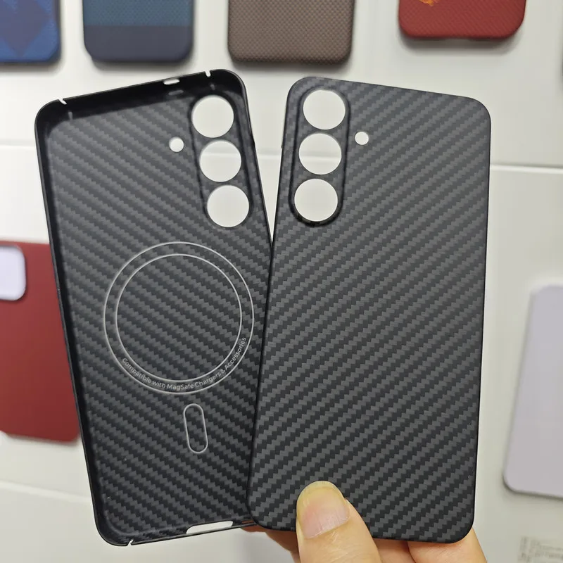 Magnetic Carbon Fiber Case For Samsung Galaxy S25 Ultra Case Aramid Fiber Cover for Galaxy S25 /S25plus Phone Accessory
