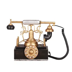 Retro Telephone Model Vintage Desktop Landline Telephone Old Fixed Telephone Home Living Room Decoration Gift