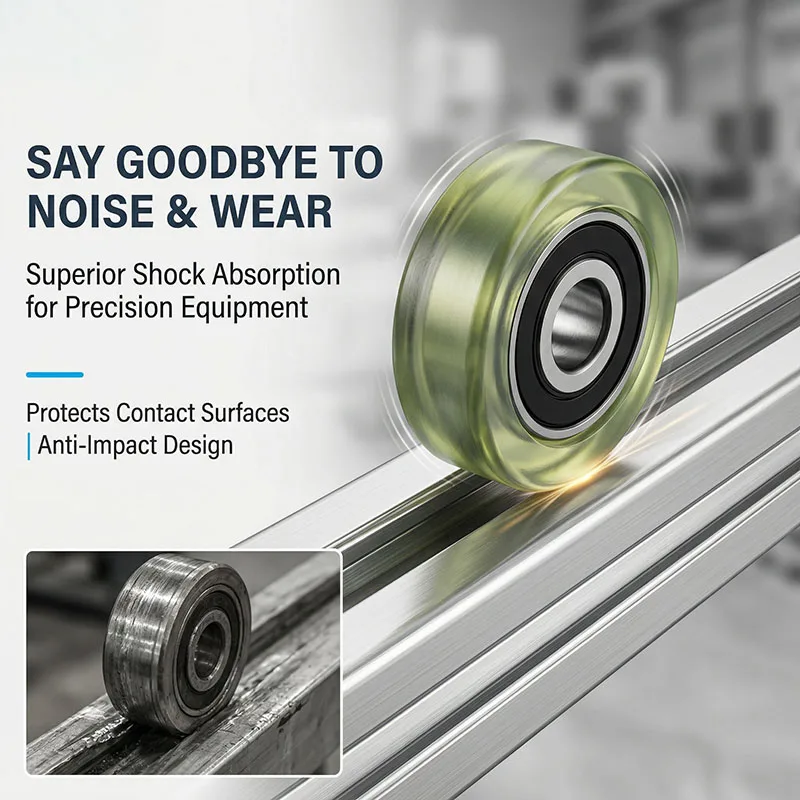 5pcs PU620036-16 36mm PU Polyurethane Coated Bearing Roller Pulley 10x36x16mm Silent Smooth Rotation for Machinery & Automation