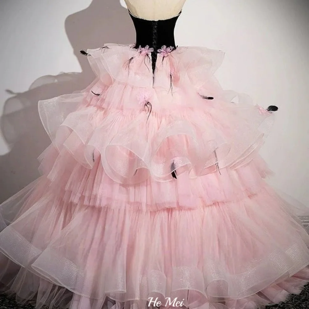 

Индивидуальные романтические платья для выпускного вечера, вечерние платья в стиле принцессы с контрастными вставками, высококачественные вечерние платья