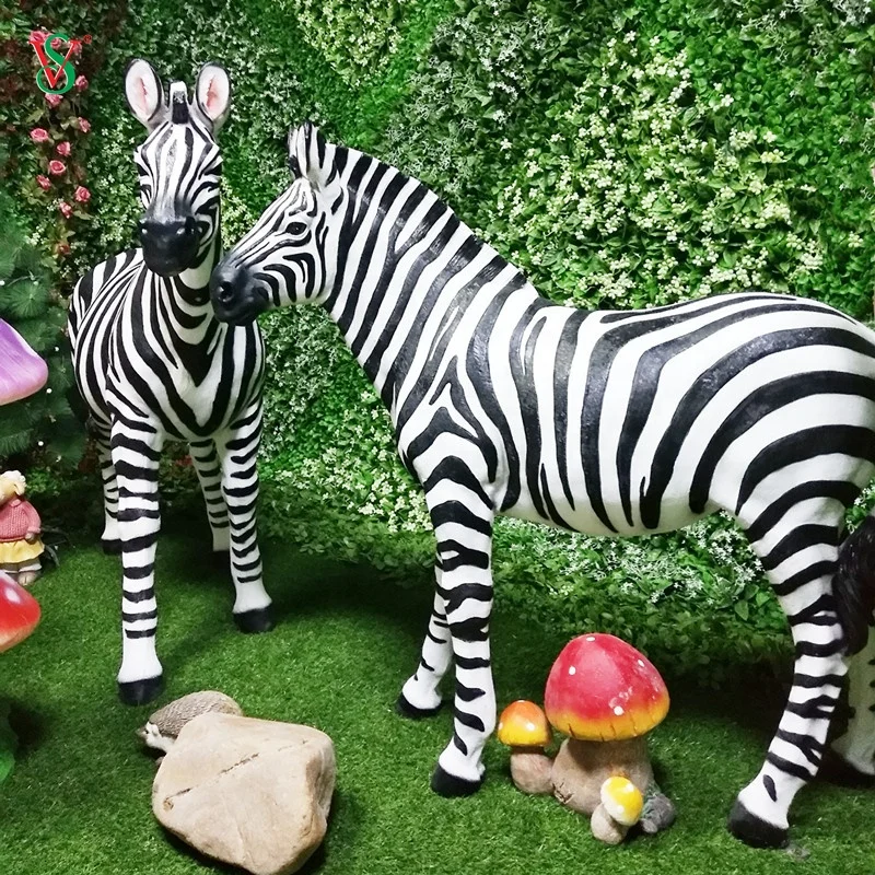 Garden Sculptures Life Size Zebra Horse Aniamted Animal for Shopping Mall Store Display