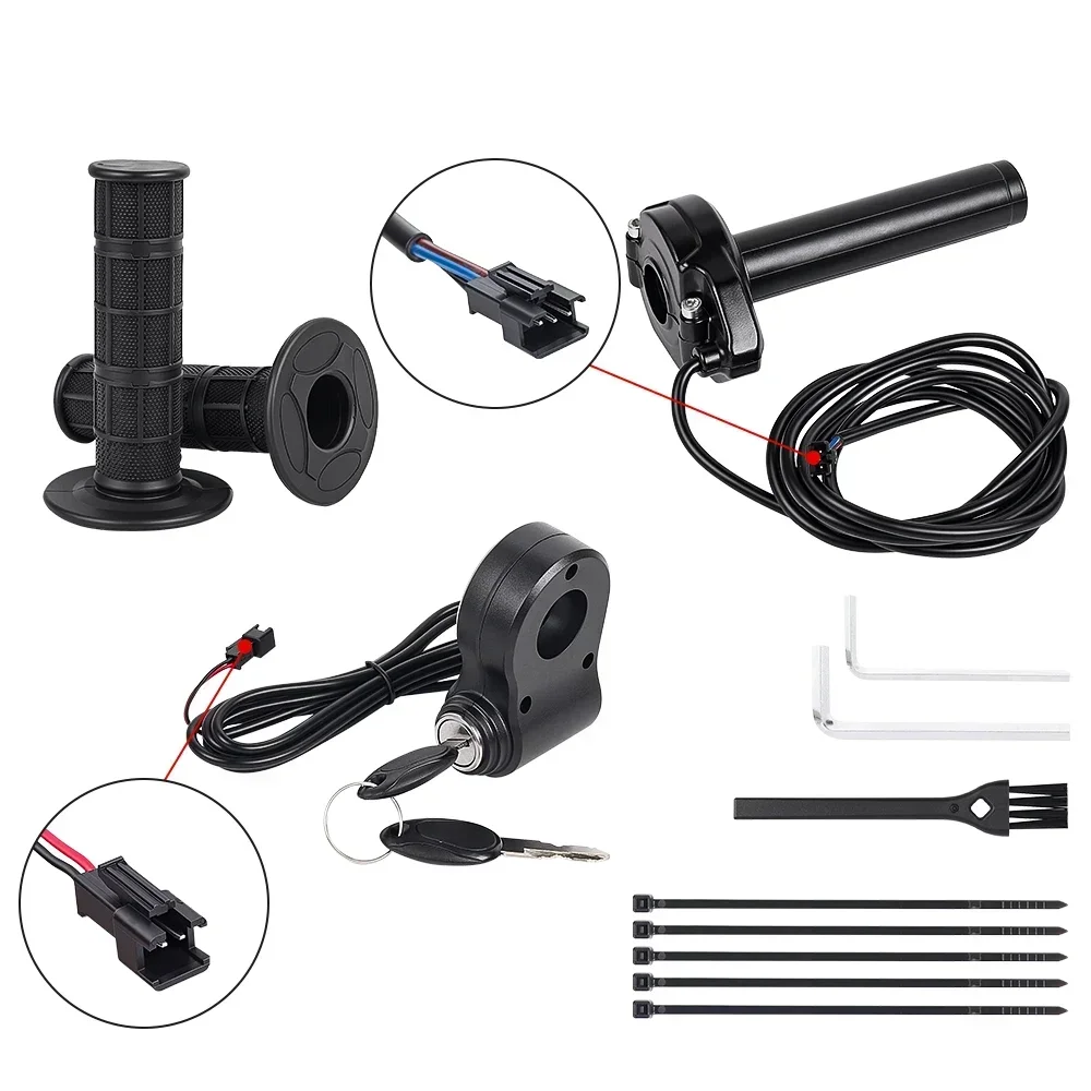 Electric Bicycle Ignition Key Lock Switch Full Twist Throttle Grip for Ridstar Q20  E-Bike Handlebar Power Lock Replacement Part