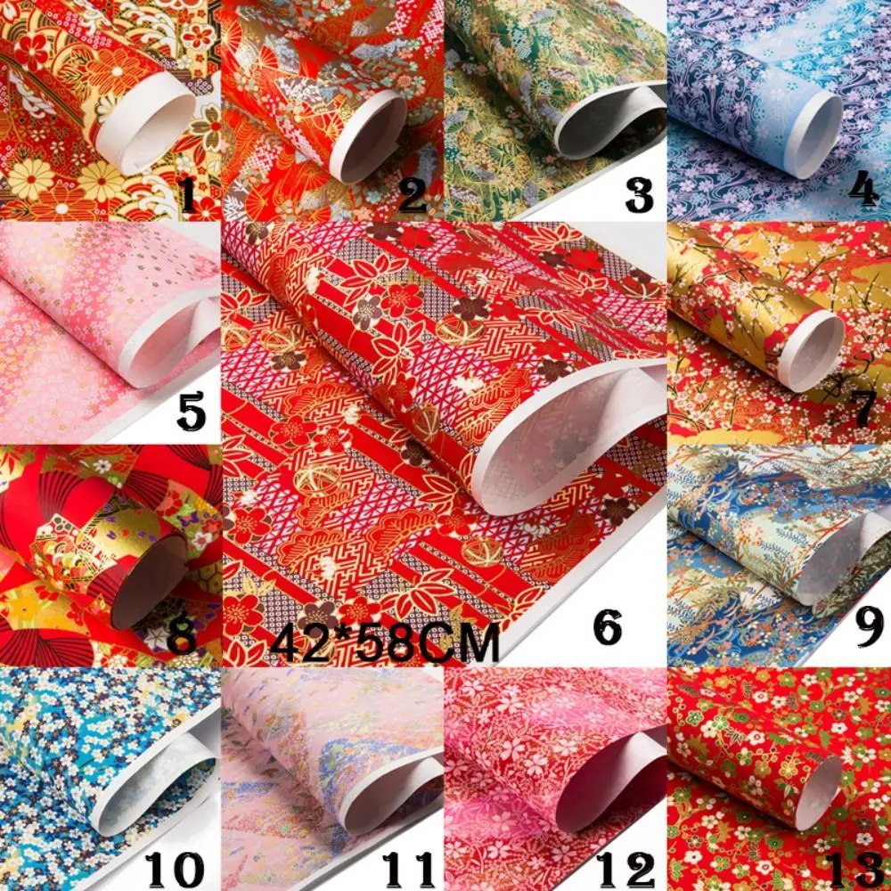 42*58cm Sakura Pattern Gift Wrapping Origami Paper Folding Paper Art Material Japanese Style Gift Wrap Paper