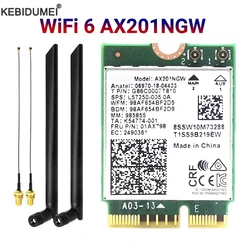 Cartão sem fio bluetooth 5.1 de banda dupla ax201ngw 2.4gbps 802.11ax sem fio wi-fi 6 ax201 adaptador para ngff m.2 cnvoio2 cartão wi-fi