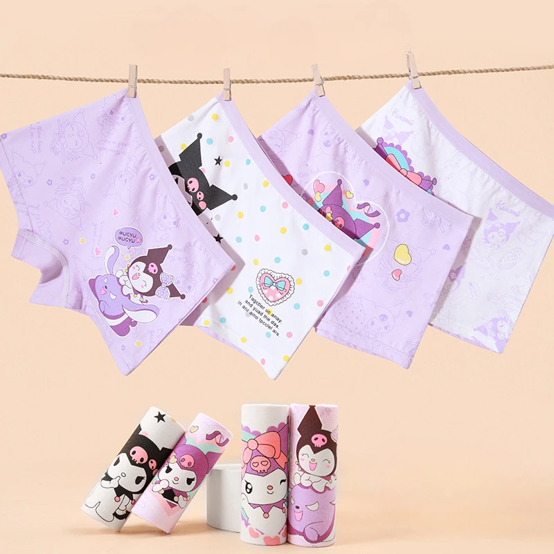 4Pcs Sanrio Kuromi Child Boy Panties Baby Girls Briefs Underwear Children'S Boxer Panties Toddler Shorts Boxed Briefs Shorts