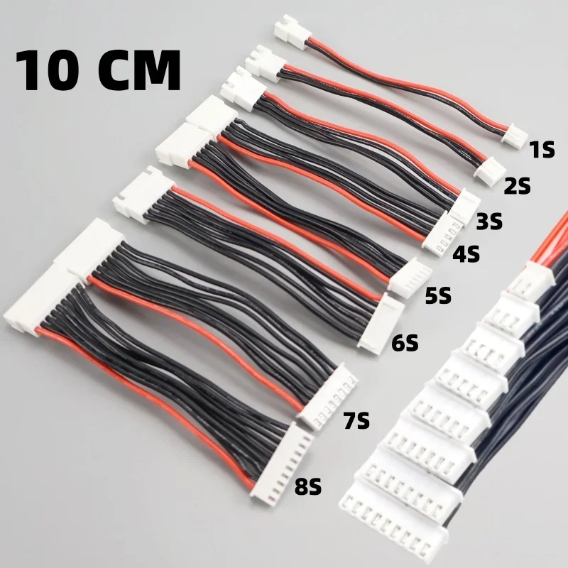 Ładowarka balansująca do akumulatorów 5 szt. z przedłużaczem z silikonowym przewodem, złącze JST-XH, adapter do drona RC 8S, 10 cm