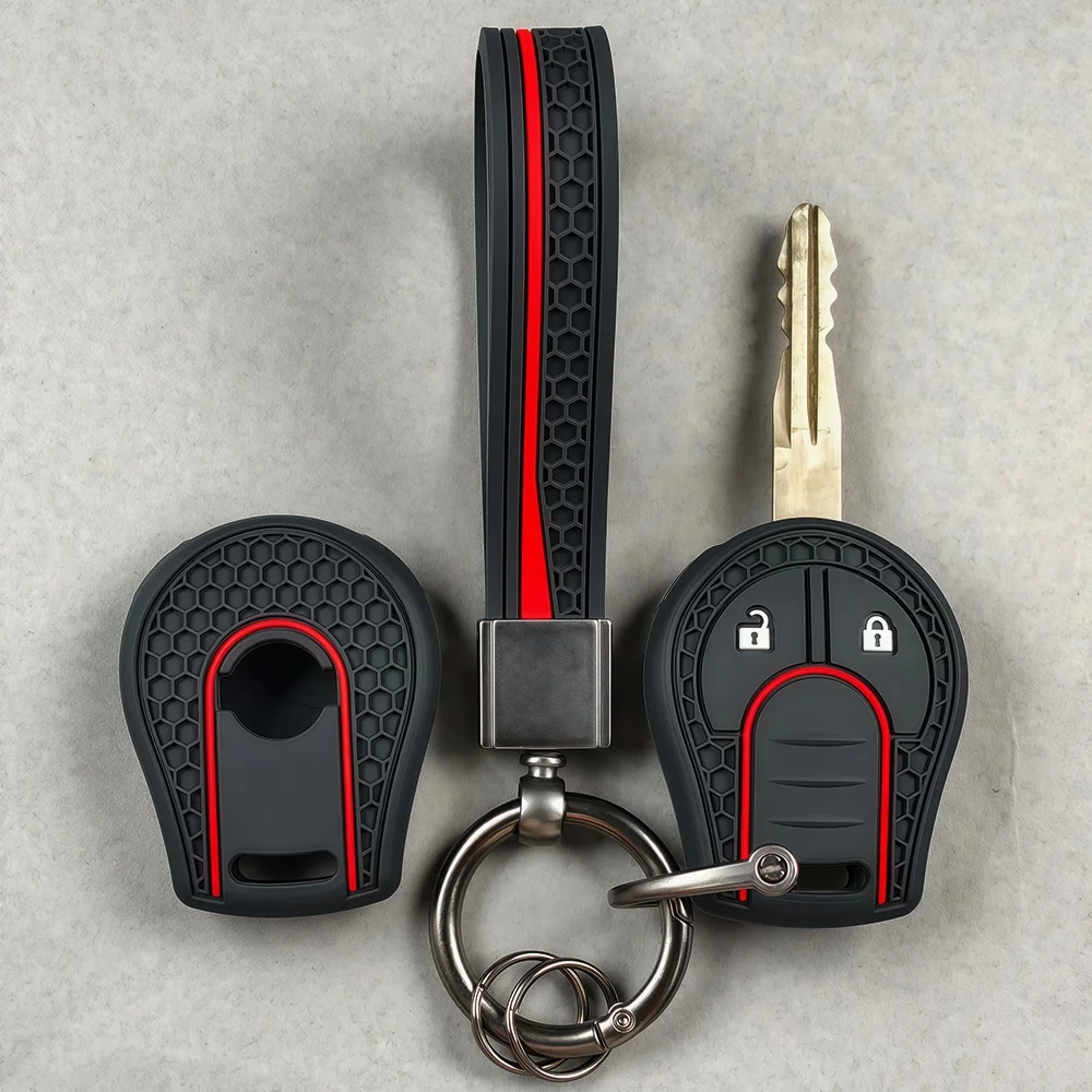 2-Tasten-Silikon-Autoschlüsselhülle-Set für NISSAN Juke March Qashqai Sunny Sylphy Tiida X-Trail Schlüsselhülle