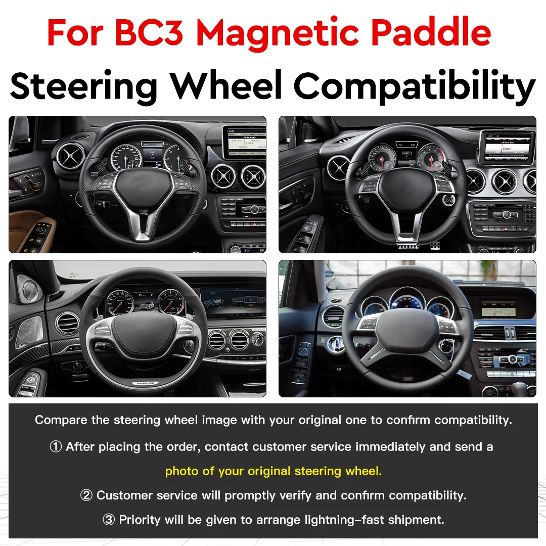 Carbon Fiber LED Magnetic Steering Wheel Paddle Shifters For Mercedes Benz A Class (W176)2012-2015 Various Colors