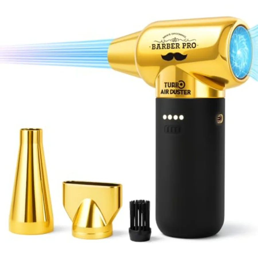 

Compressed Air Duster - Electric Duster for Hair Barber 3 Gear Mini Portable Jet Dry Air Blower Cordless Vacuum Cleaner for PC