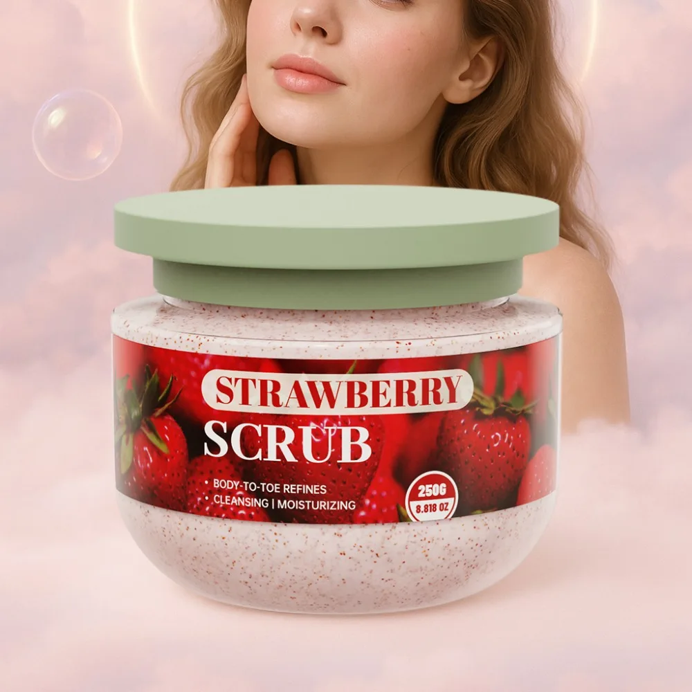 

Strawberry Scrub Exfoliating&Moisturizing Deep Cleansing Nourishing Walnut Shell & Strawberry Extract For All Skin Types 250g