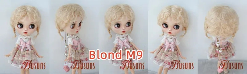 Fjusuns JD644 9-10inch 10-11inch Messy Baby Curly Mini Twintail Mohair BJD Wigs QBaby Pullip Blythes& 18"AG Doll Accessories