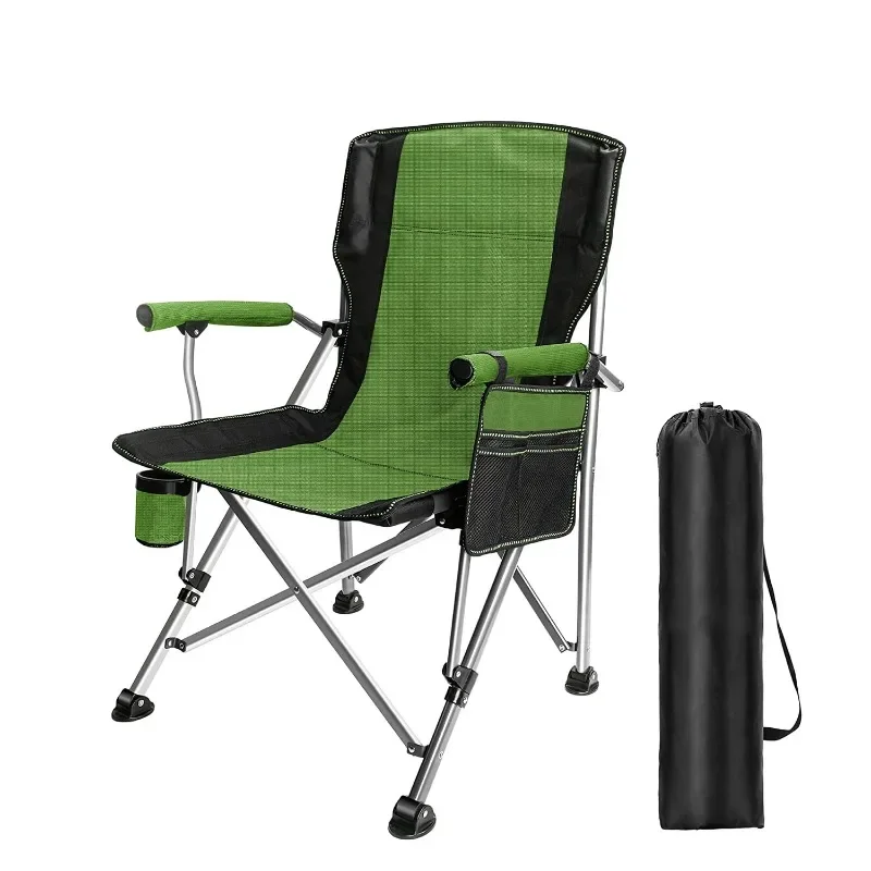 Adult Folding Camping Chair High Backrest Missile Chair with Armrest