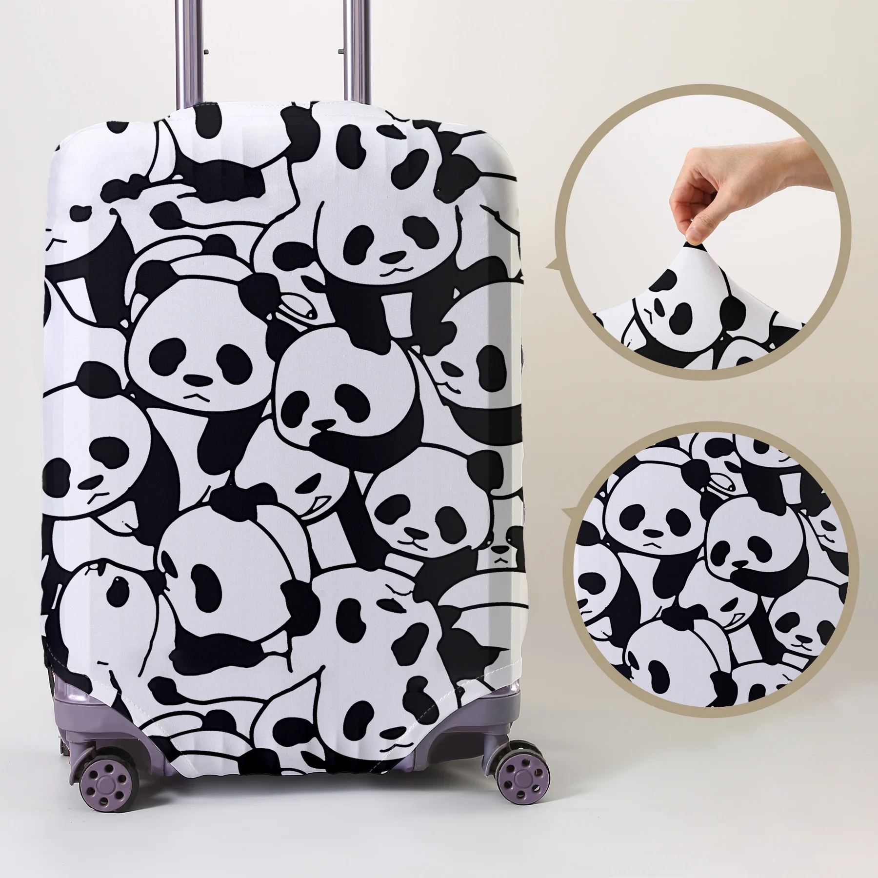 

Cartoon panda full print pattern luggage protection cover, suitable for 18-32 inch luggage covers, luggage handle gloves, travel