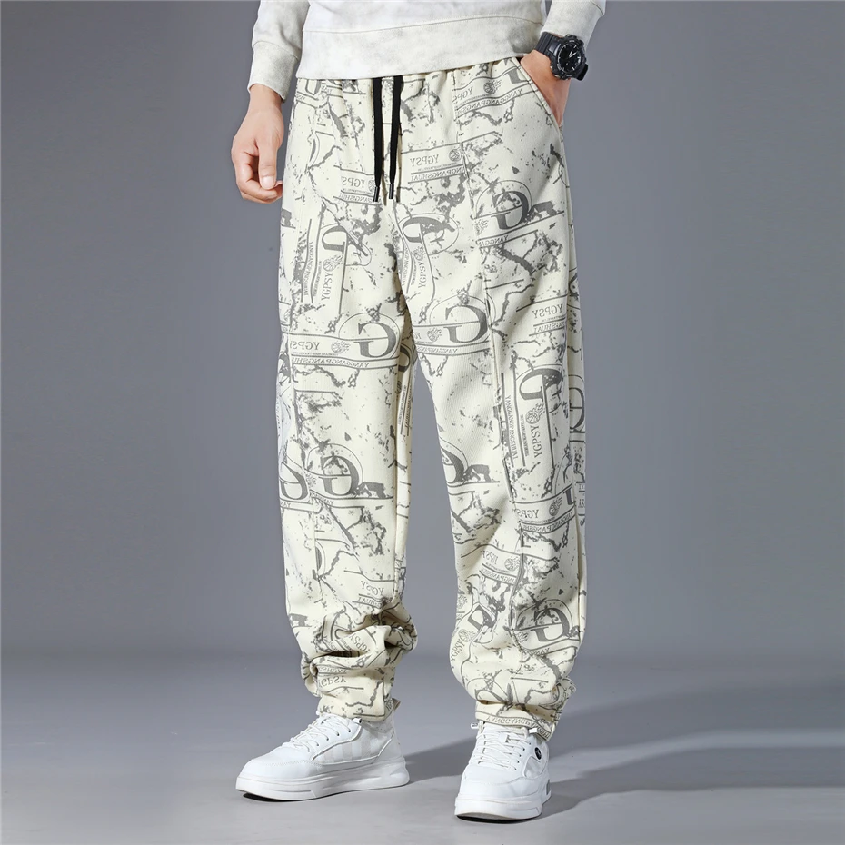 Graffiti Pants Men 10XL Plus Size Sweatpants Autumn Winter Fleece Jogger Pants Male