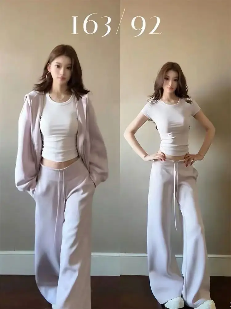 

White Slim Fit Short Sleeve T-Shirt Women's 2026 New Style Shoulder Length Half Sleeve Summer Fashion Casual round Neck Top