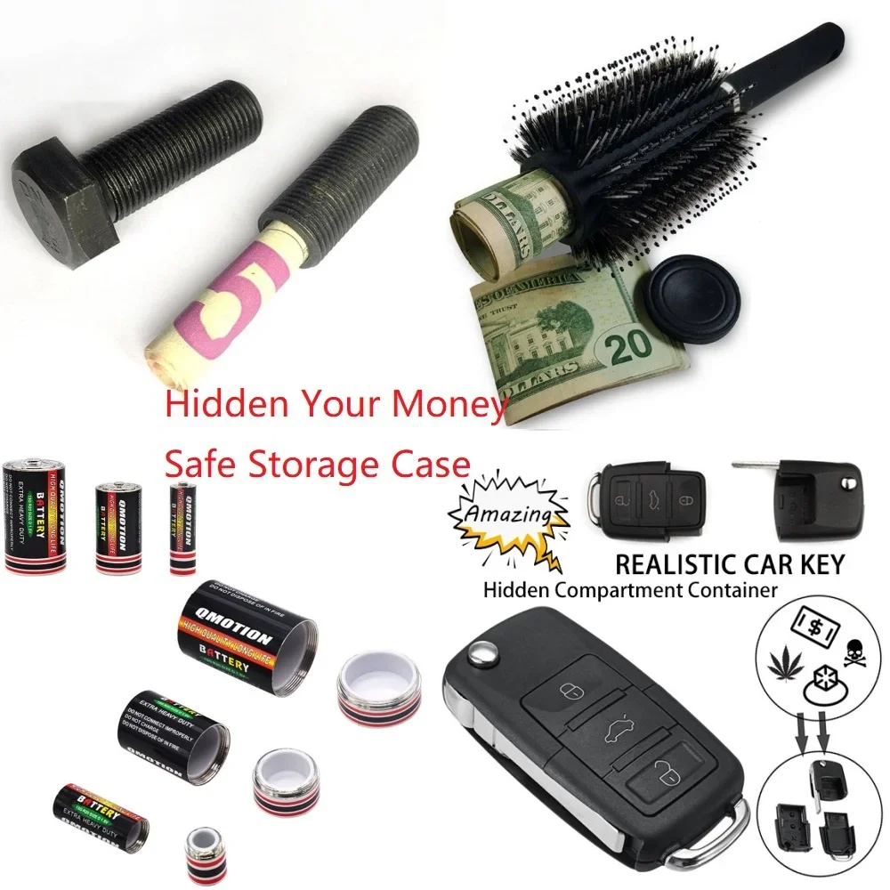 Safe Diversion Hid Money Valuables Security Storage Hollow Container Capacity Hairbrush Hidden Secret 8 Style Optional