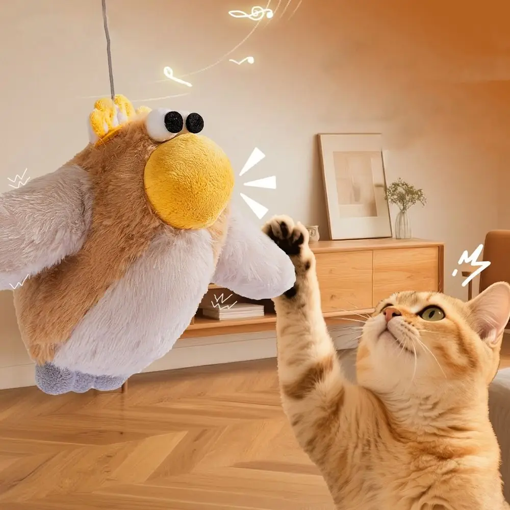 

Plush Bird Moving Cat Toy USB Rechargeable Electric Bird Active Cat Toys with Sound Realistic Flapping Bird Cat Toy